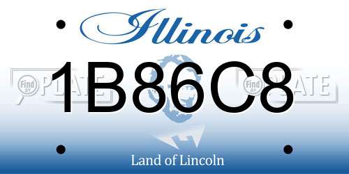 1B86C8 Illinois License Plate