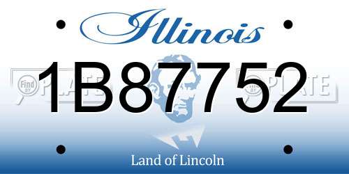 1B87752 Illinois License Plate