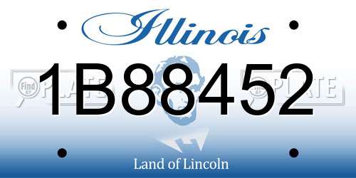 1B88452 Illinois License Plate