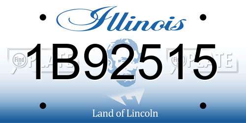 1B92515 Illinois License Plate