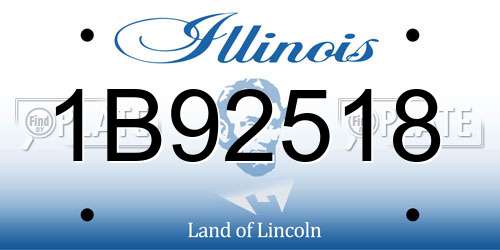 1B92518 Illinois License Plate