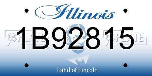 1B92815 Illinois License Plate