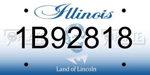 1B92818 Illinois License Plate