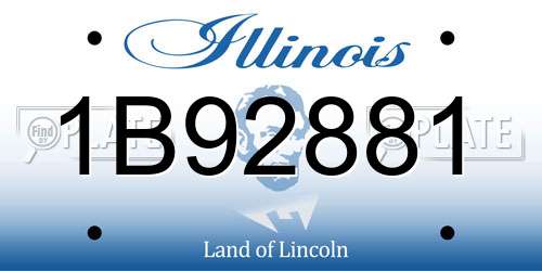 1B92881 Illinois License Plate