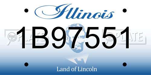 1B97551 Illinois License Plate