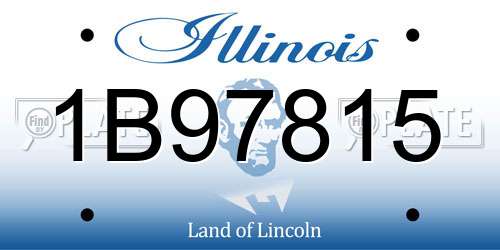 1B97815 Illinois License Plate