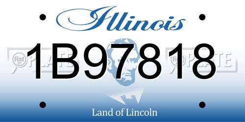 1B97818 Illinois License Plate