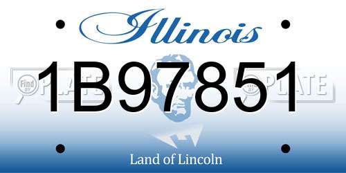 1B97851 Illinois License Plate