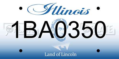 1BA0350 Illinois License Plate