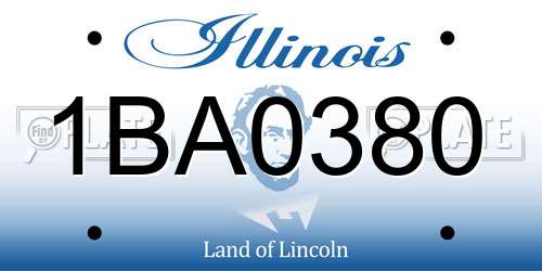 1BA0380 Illinois License Plate