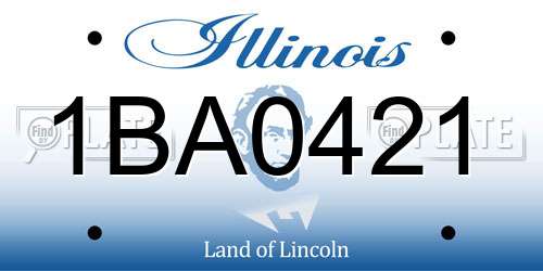 1BA0421 Illinois License Plate