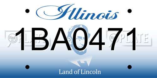1BA0471 Illinois License Plate