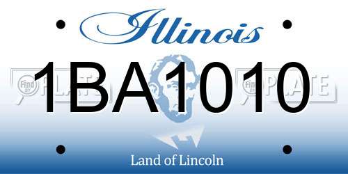 1BA1010 Illinois License Plate