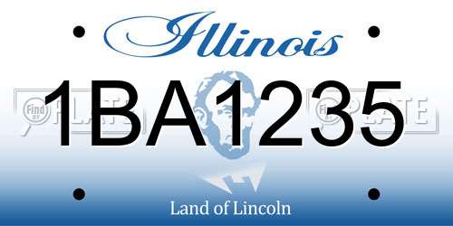 1BA1235 Illinois License Plate