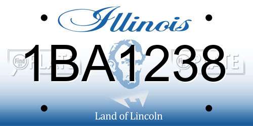 1BA1238 Illinois License Plate