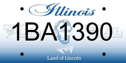 1BA1390 Illinois License Plate