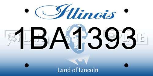 1BA1393 Illinois License Plate