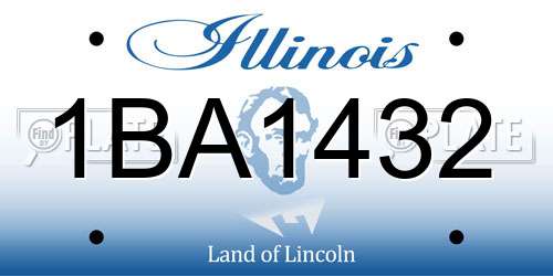 1BA1432 Illinois License Plate