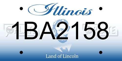 1BA2158 Illinois License Plate