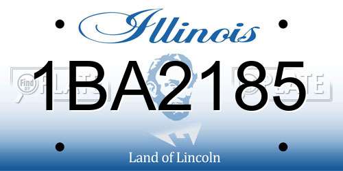 1BA2185 Illinois License Plate
