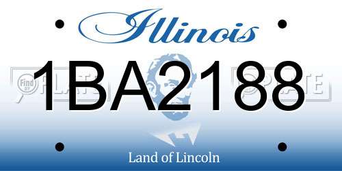 1BA2188 Illinois License Plate