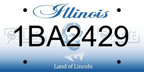 1BA2429 Illinois License Plate