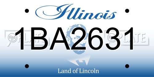 1BA2631 Illinois License Plate