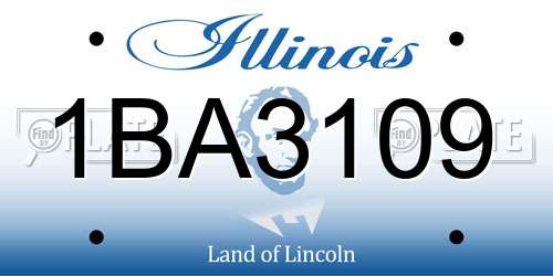 1BA3109 Illinois License Plate
