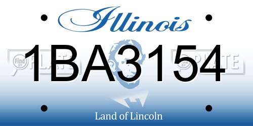 1BA3154 Illinois License Plate