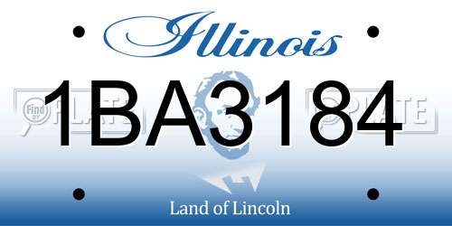 1BA3184 Illinois License Plate