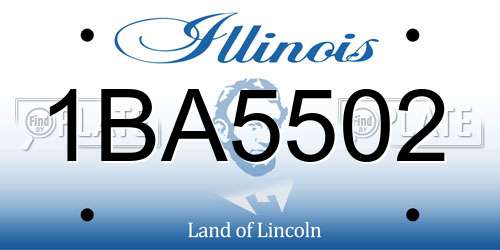 1BA5502 Illinois License Plate