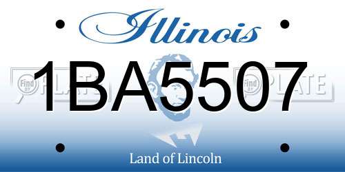 1BA5507 Illinois License Plate