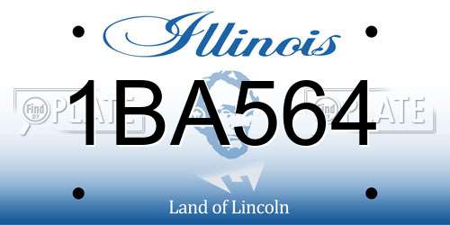 1BA564 Illinois License Plate