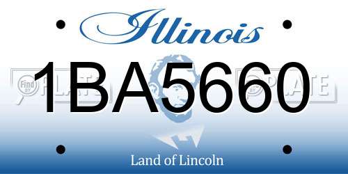1BA5660 Illinois License Plate