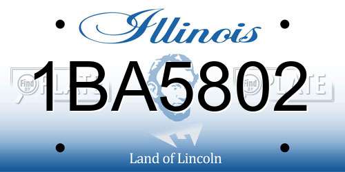 1BA5802 Illinois License Plate