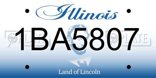 1BA5807 Illinois License Plate