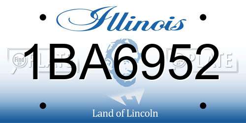 1BA6952 Illinois License Plate
