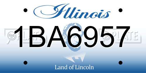 1BA6957 Illinois License Plate