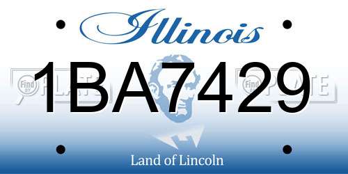 1BA7429 Illinois License Plate