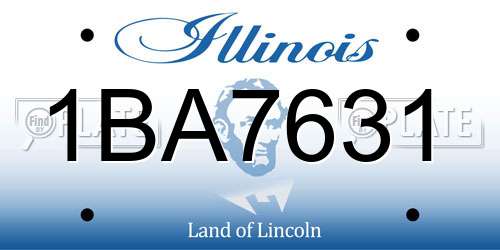 1BA7631 Illinois License Plate