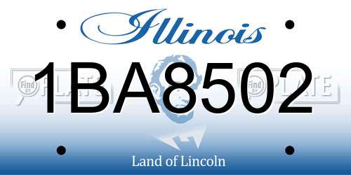 1BA8502 Illinois License Plate