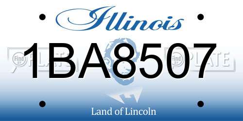 1BA8507 Illinois License Plate