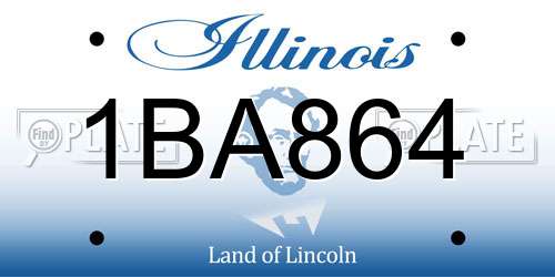 1BA864 Illinois License Plate
