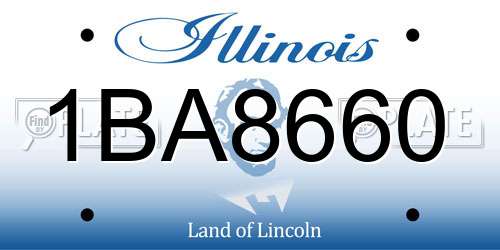 1BA8660 Illinois License Plate