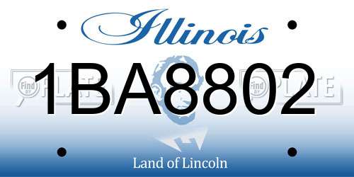 1BA8802 Illinois License Plate