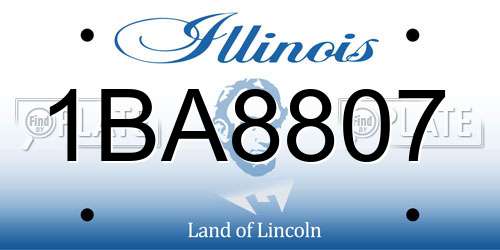 1BA8807 Illinois License Plate