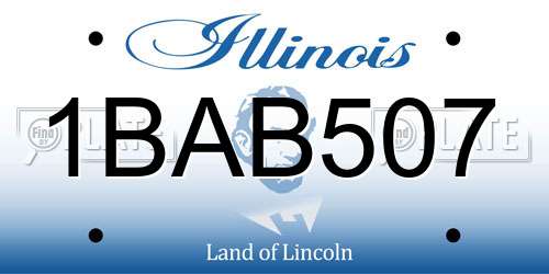 1BAB507 Illinois License Plate