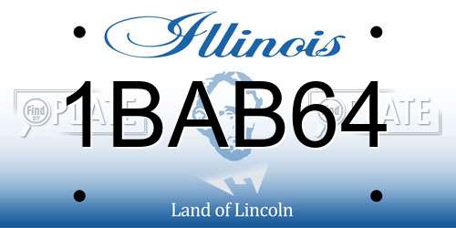 1BAB64 Illinois License Plate