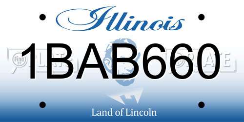 1BAB660 Illinois License Plate