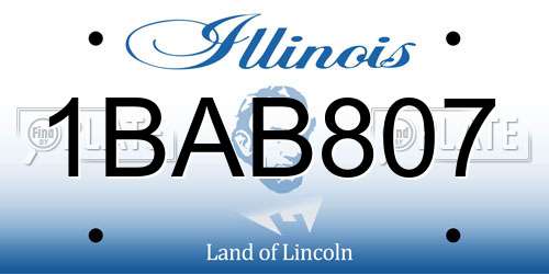 1BAB807 Illinois License Plate